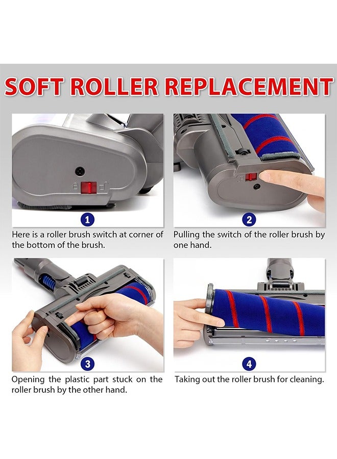 Soft Roller Brush Motorhead Attachment Quick-Release Replacement Parts with Dust Detection LED Headlights Floor Head for DS V7 V8 V10 V11 G5 Cordless Stick Vacuum Cleaners - Image 5