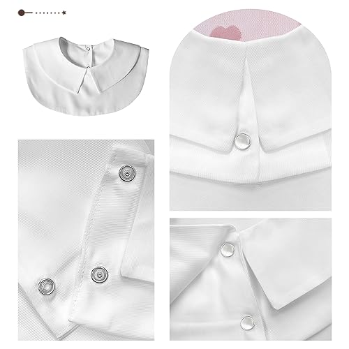 Joyci Girls Peter Pan Detachable Fake Collar Half Blouse Dickey Doll Collar (b White) - Image 3