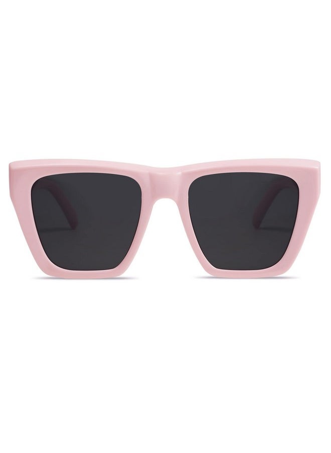 Sojos Vintage Oversized Square Cat Eye Polarized Sunglasses For Women Trendy Fashion Cateye Style Sunglasses Sj2179 With Pink Framegrey Lens  - Image 3