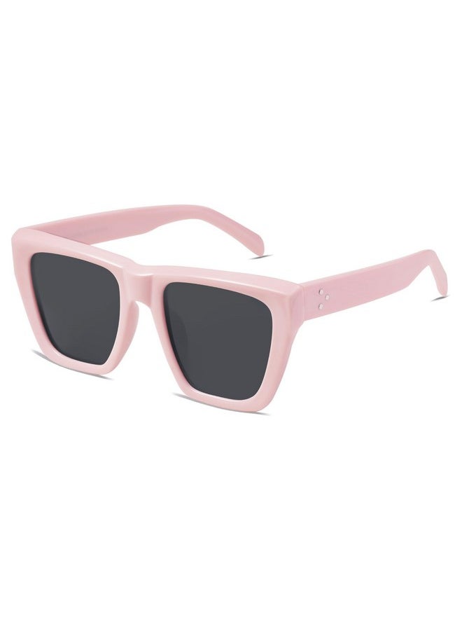 Sojos Vintage Oversized Square Cat Eye Polarized Sunglasses For Women Trendy Fashion Cateye Style Sunglasses Sj2179 With Pink Framegrey Lens  - Image 1