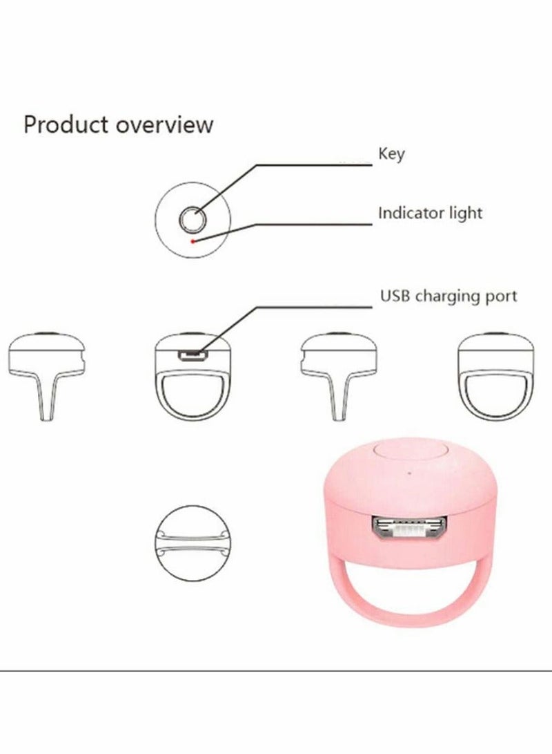 Bluetooth Fingertip Video Controller Clicker Page Turner, Applied for YouTube, for TikTok Video Likes Page Turning Remote, Compatible for Android, for Phone iPhone, for IPad, for Tablets (Pink) - Image 4