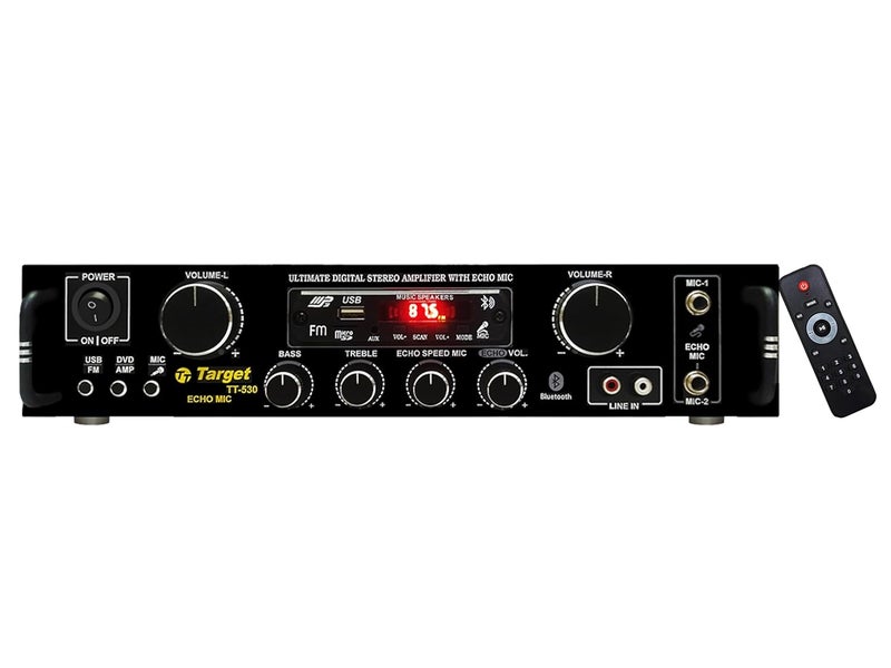 Target - TT - 530 HIFI STEREO AMPLIFIER DIGITAL TECH RMS 80 WATTS WITH USB,AUX,MIC,BLUTHOOTH,AV,2RC-BUILT IN BLUTHOOTH WITH 4440 DOUBLE IC CIRCUIT POWER AV AMPLIFIER PERFECT FOR HOME AND OUTDOOR - Image 1