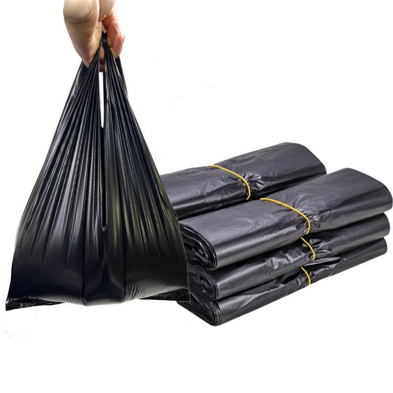 Black Garbage Bag Thickened Portable Household Disposable Bag Kitchen Large Commercial Vest Plastic Bag - Image 5