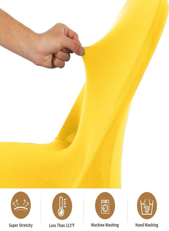 ManMengJi Yellow Folding Chair Covers, Universal Chair Covers 6 PCS Fit Most Folding Chairs Without Rmrests, Banquet Chair Slipcovers for Party, Wedding, Holidays, Celebration - Image 4