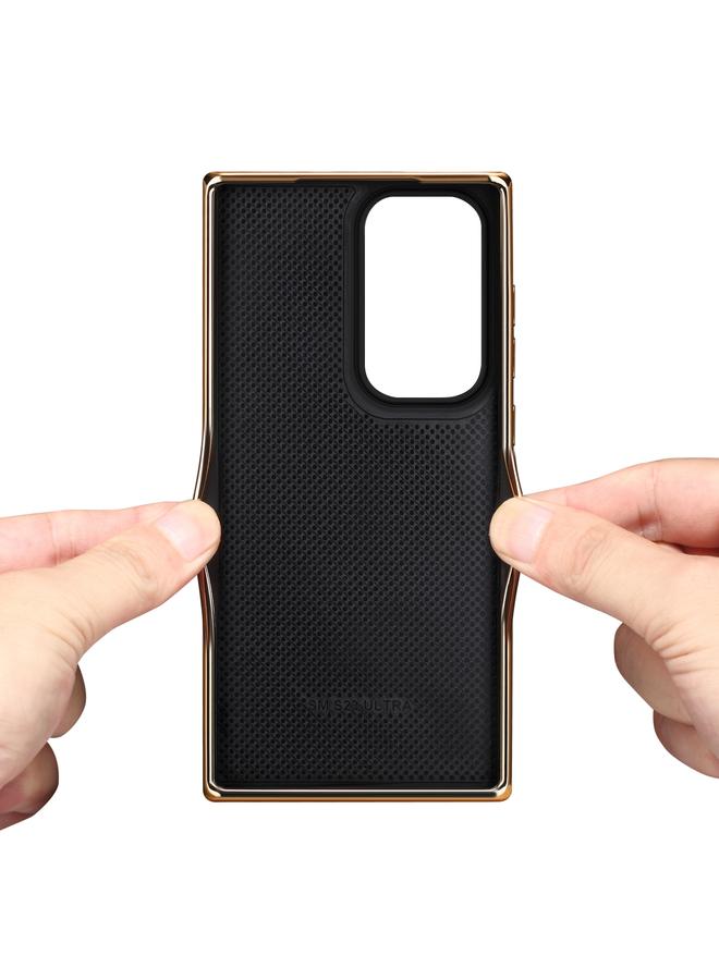 Denior Case For Samsung Galaxy S23 Ultra 5G Oil Wax Leather Electroplating Phone Case - Image 4