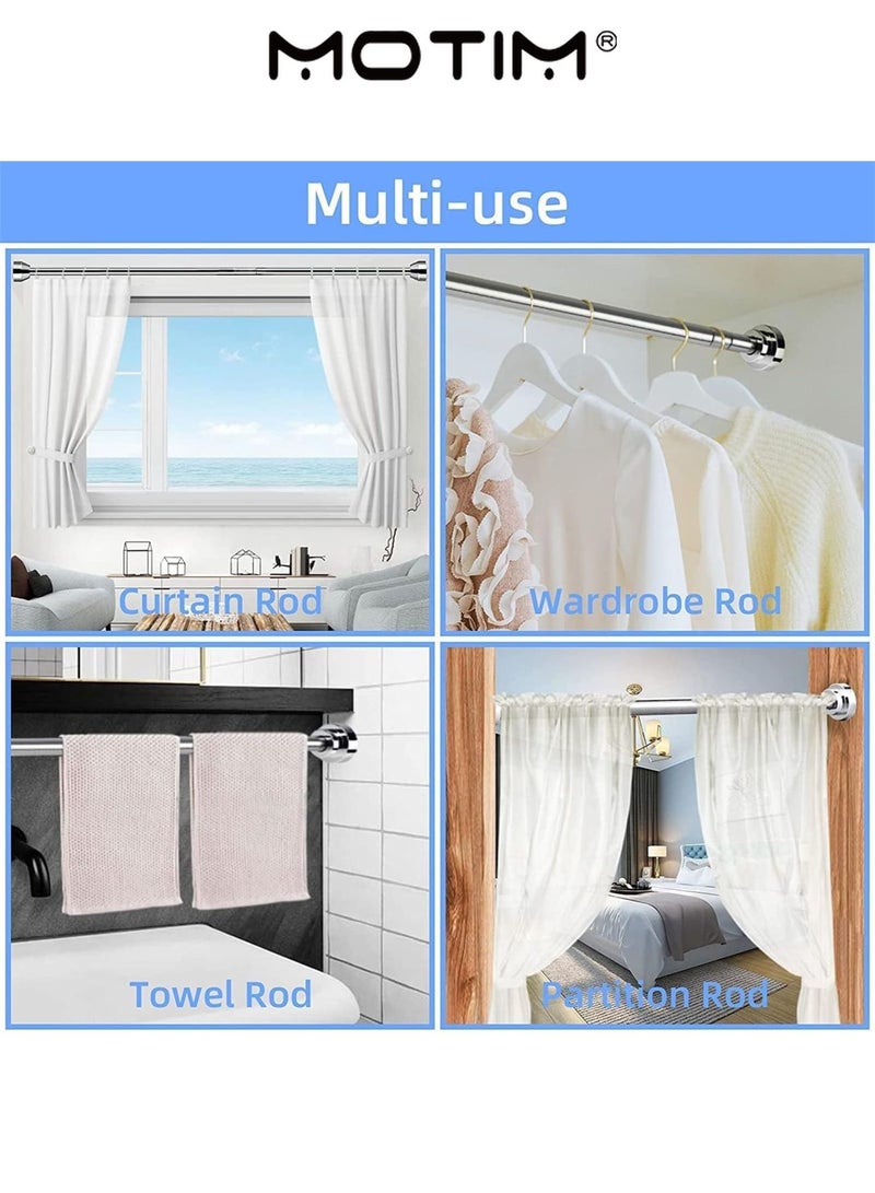 Motim Extendable Shower Curtain Rod Stainless Steel Shower Curtain Rod for Curtain Shower and Closet (Silver 155-260 cm) - Image 5