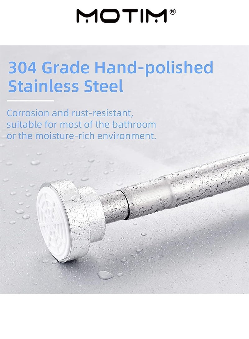 Motim Extendable Shower Curtain Rod Stainless Steel Shower Curtain Rod for Curtain Shower and Closet (Silver 155-260 cm) - Image 2