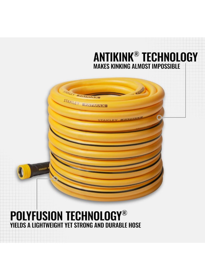 Stanley Fatmax Professional Grade Garden Water Hose Yellow and Black 5/8 Inch x 100 ft BDS6652 - Image 2
