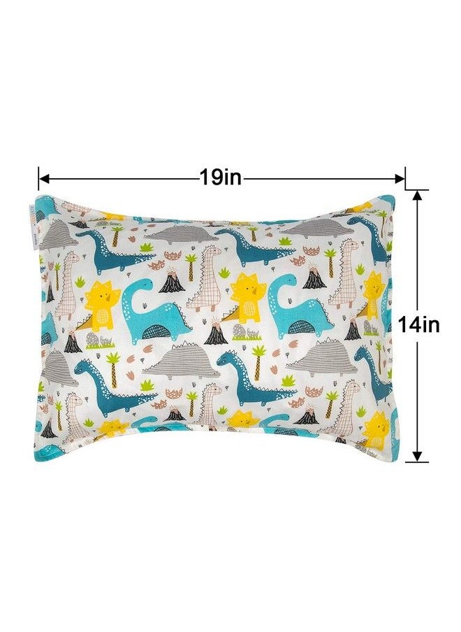ALVABABY - Toddler Pillowcases Cotton Pillow Cover Fits 14X19 Or 13 X 18 Kids Bedding Pillow 2 Pack Large Pillow Covers Envelope For Babies Children Boys Girls Sleeping And Travel Dinosaurs 2L Tpw10 - Image 1