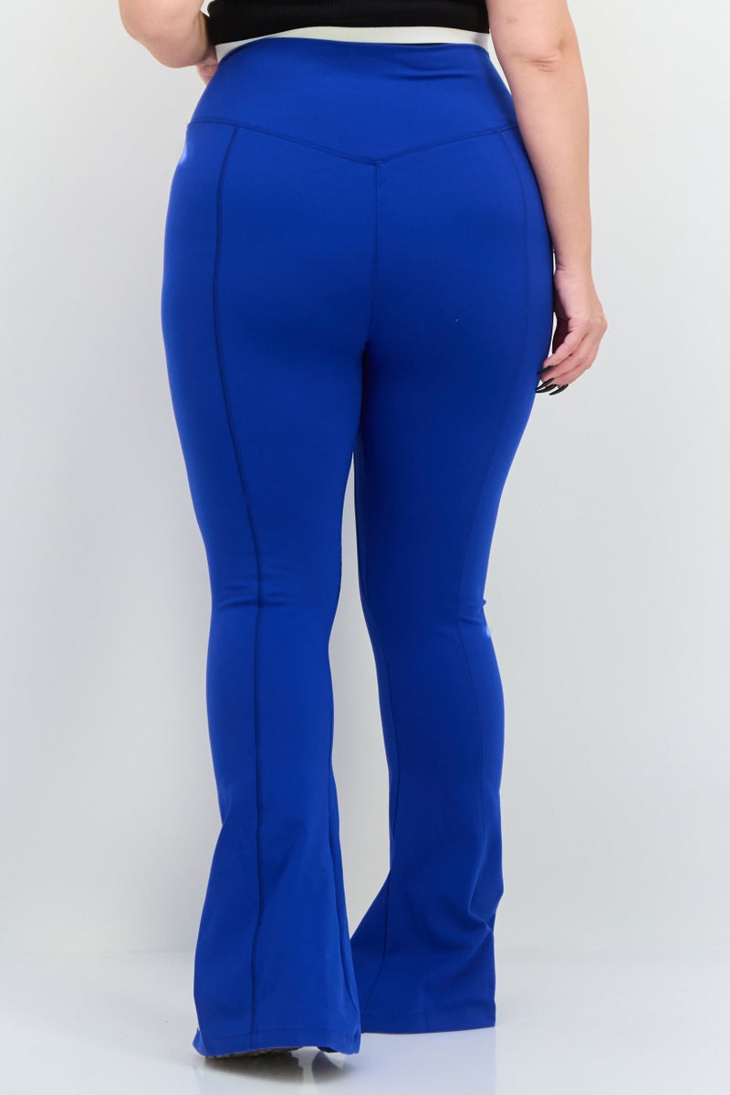 The Giving Movement Women Pull On Solid Leggings, Blue - Image 4