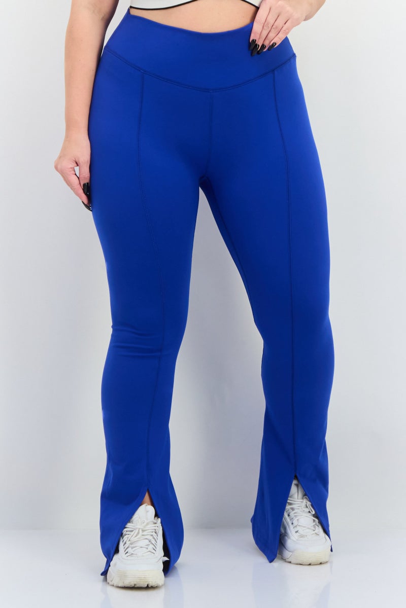 The Giving Movement Women Pull On Solid Leggings, Blue - Image 1