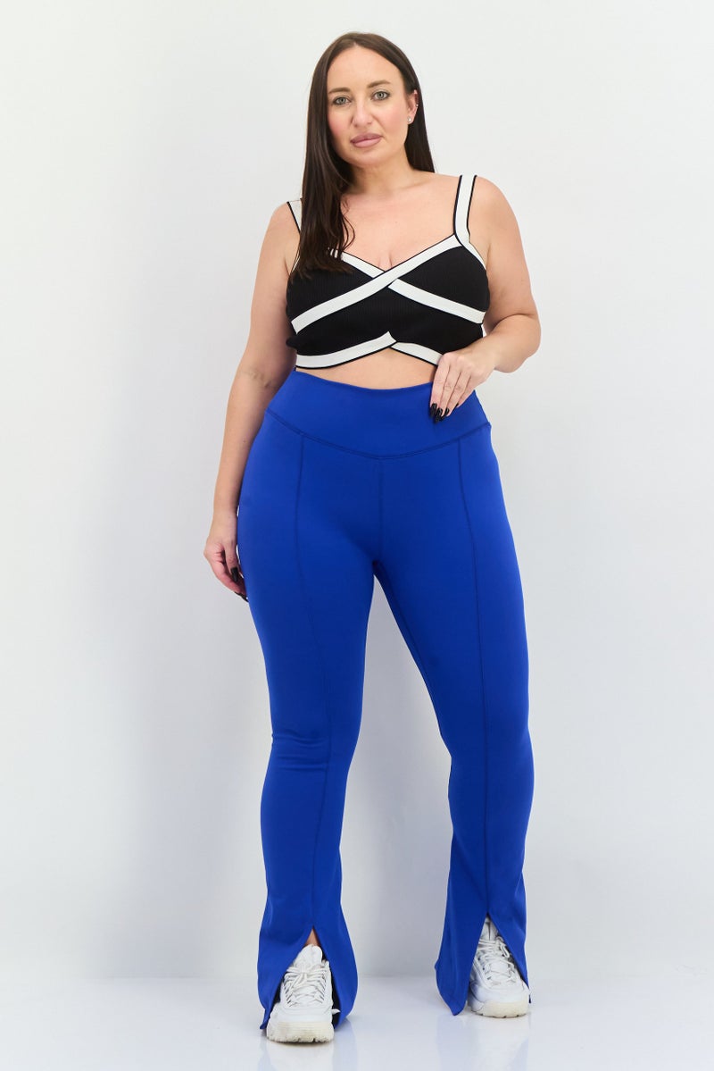 The Giving Movement Women Pull On Solid Leggings, Blue - Image 2
