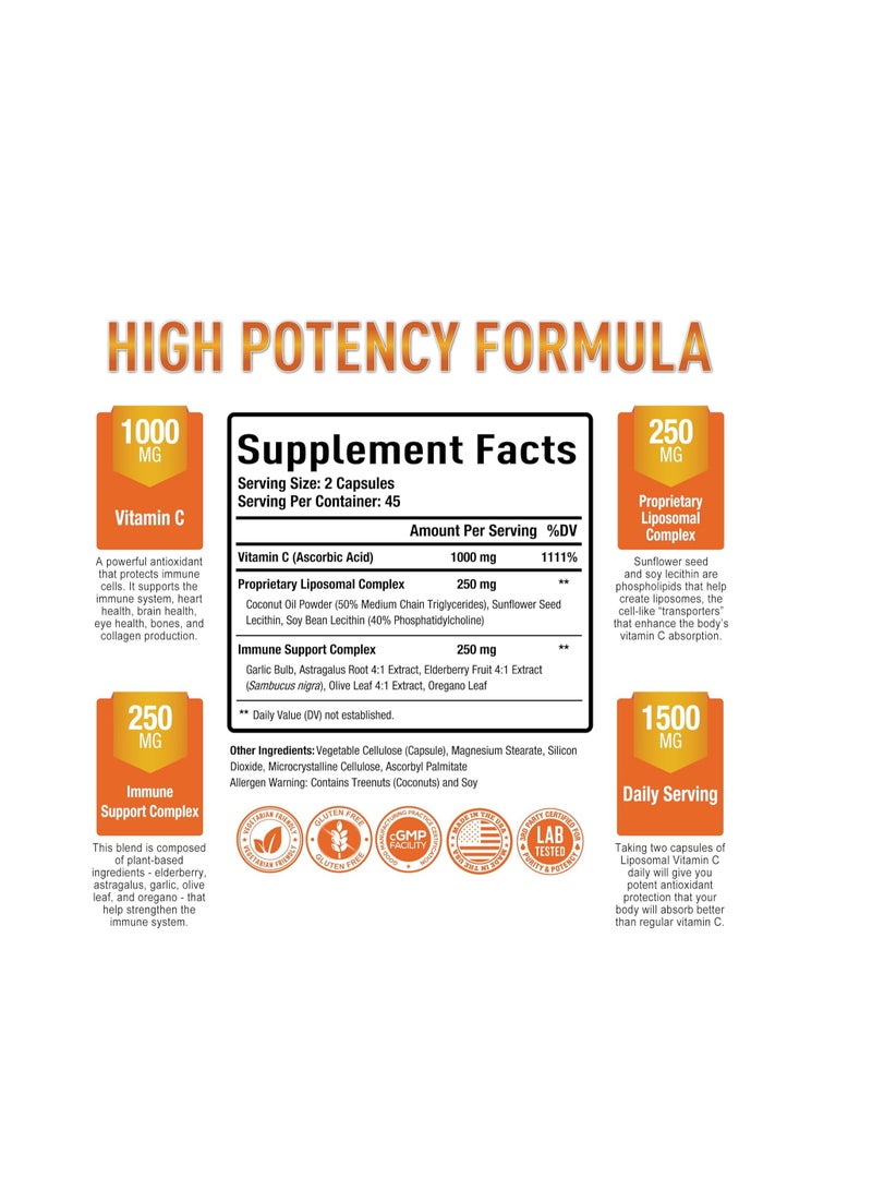 بحتة الأمثل مكمل فيتامين C الشحمي، 90 كبسولة، تكفي لمدة 45 يومًا - Image 2