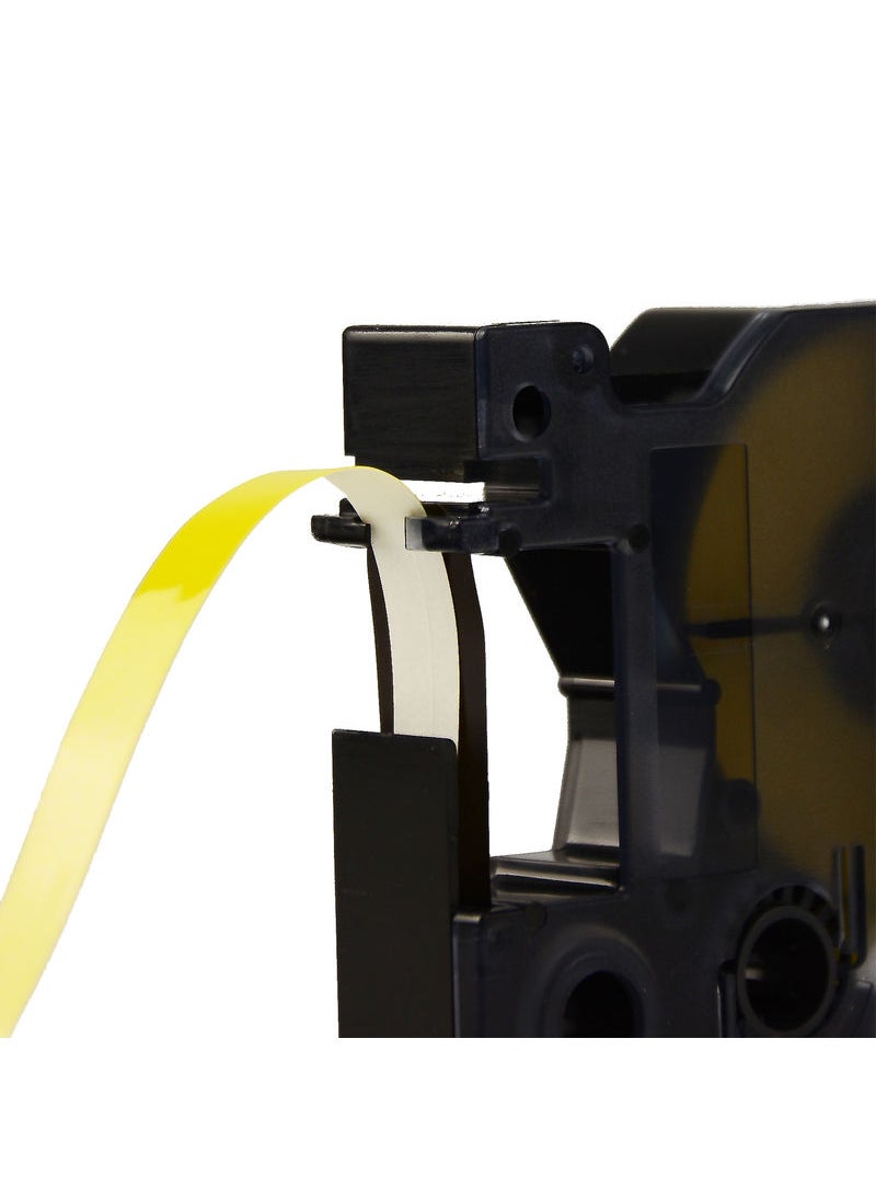 NIBEMINENT PUTY 10 Rolls Self-Adhesive Laminated Label Tape Maker Replacement Black on Yellow  - Image 5
