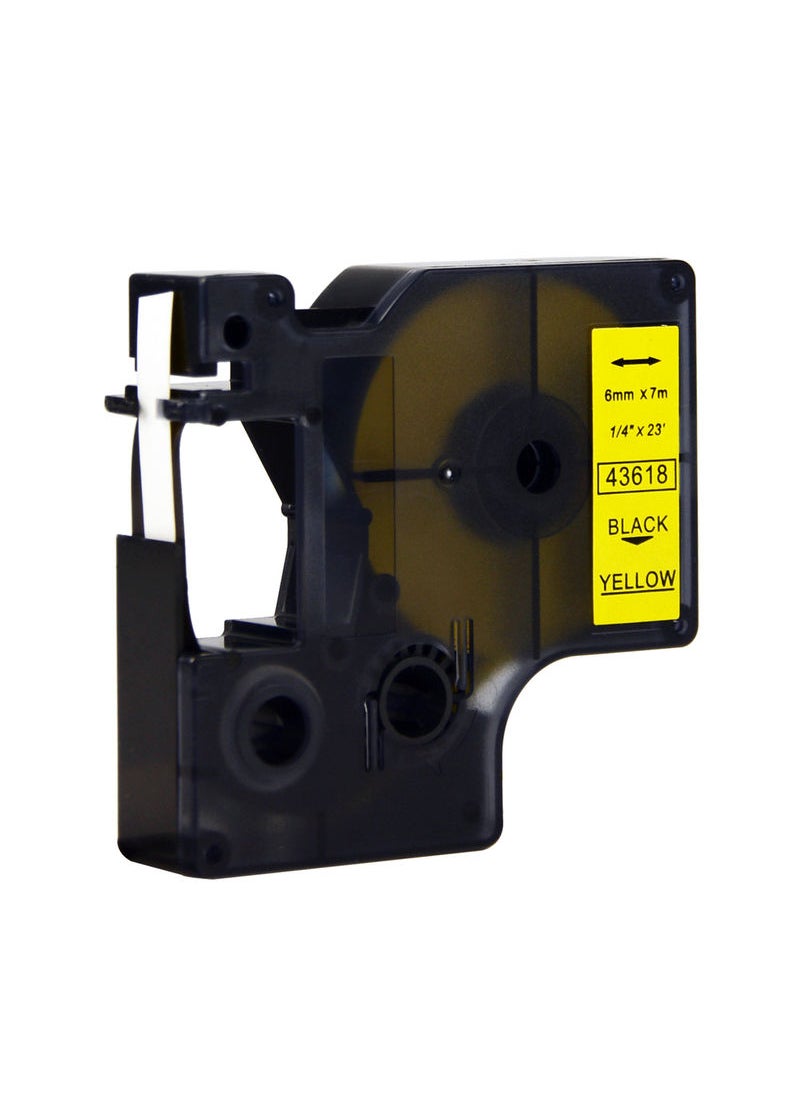 NIBEMINENT PUTY 10 Rolls Self-Adhesive Laminated Label Tape Maker Replacement Black on Yellow  - Image 4