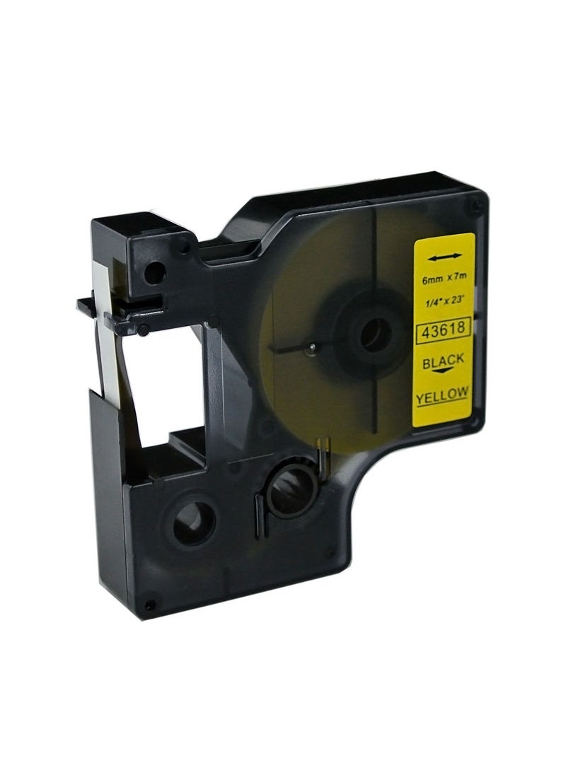 NIBEMINENT PUTY 10 Rolls Self-Adhesive Laminated Label Tape Maker Replacement Black on Yellow  - Image 2