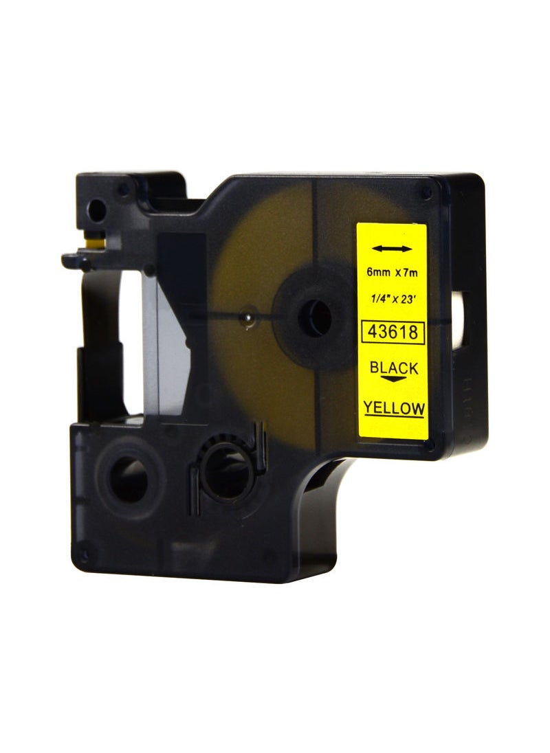 NIBEMINENT PUTY 10 Rolls Self-Adhesive Laminated Label Tape Maker Replacement Black on Yellow  - Image 3