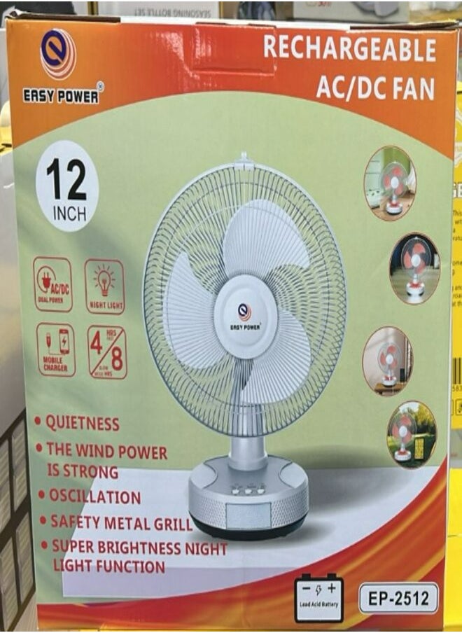 Easy Power - Rechargeable AC/DC Fan 12 Inch 8h - Image 1
