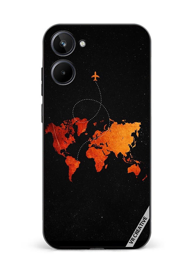 VR CREATIVE Protective Case Cover For Realme 10 Travel Map Design Multicolour - Image 1