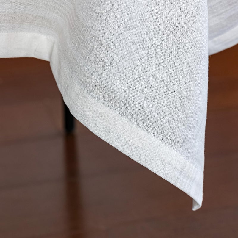 linendo Linen Cotton Solid Square Pattern Tablecloth 30"x30" - White Small Square Dust Proof Cover Washable Bedside Decoration for Party,Dinning,Home and Kitchen - Image 2