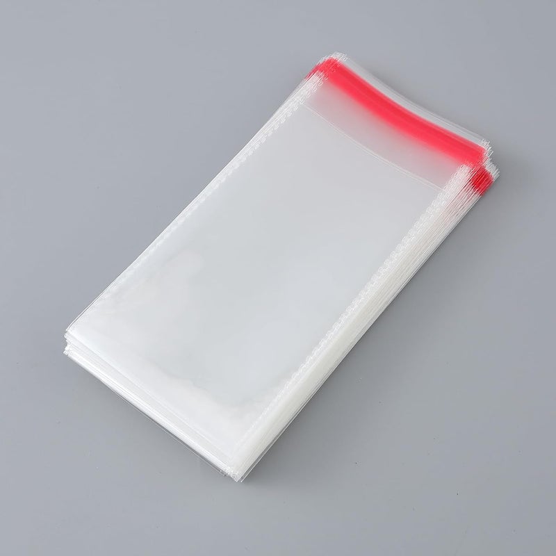 Red Dot Gift® 100 pcs Clear Cellophane Bags Self Sealing OPP Poly Bags 7x13+3cm - Image 1