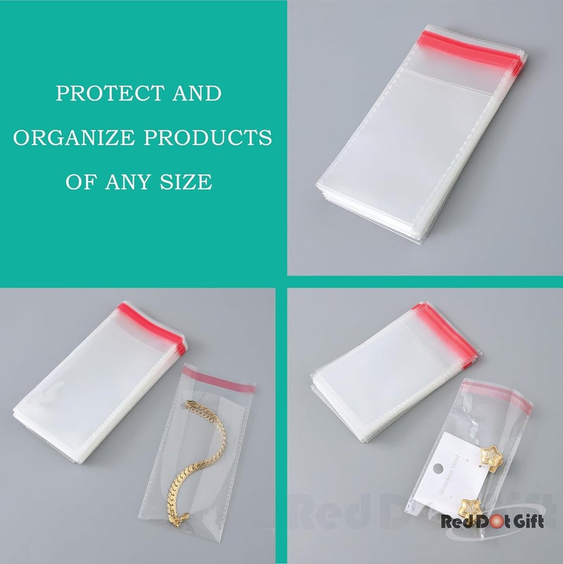 Red Dot Gift® 100 pcs Clear Cellophane Bags Self Sealing OPP Poly Bags 7x13+3cm - Image 5