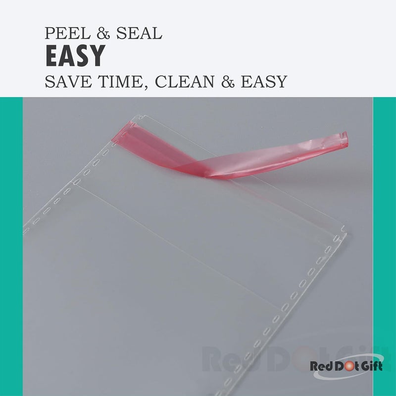 Red Dot Gift® 100 pcs Clear Cellophane Bags Self Sealing OPP Poly Bags 7x13+3cm - Image 3