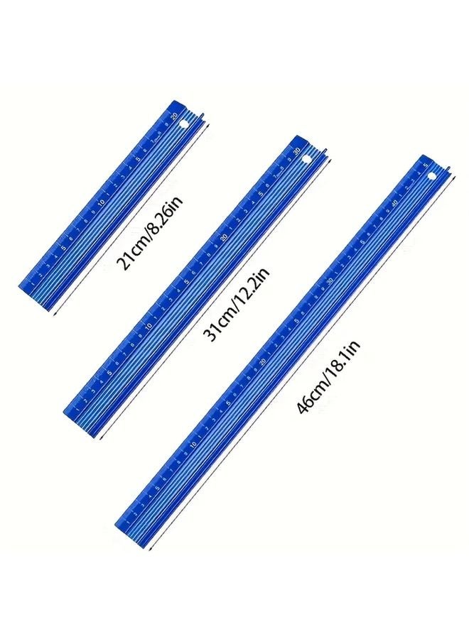 2 Pcs Aluminum Alloy Ruler Set 7.87 Inch and 11.81 Inch Anti Slip Woodworking Measuring Tool - Image 3