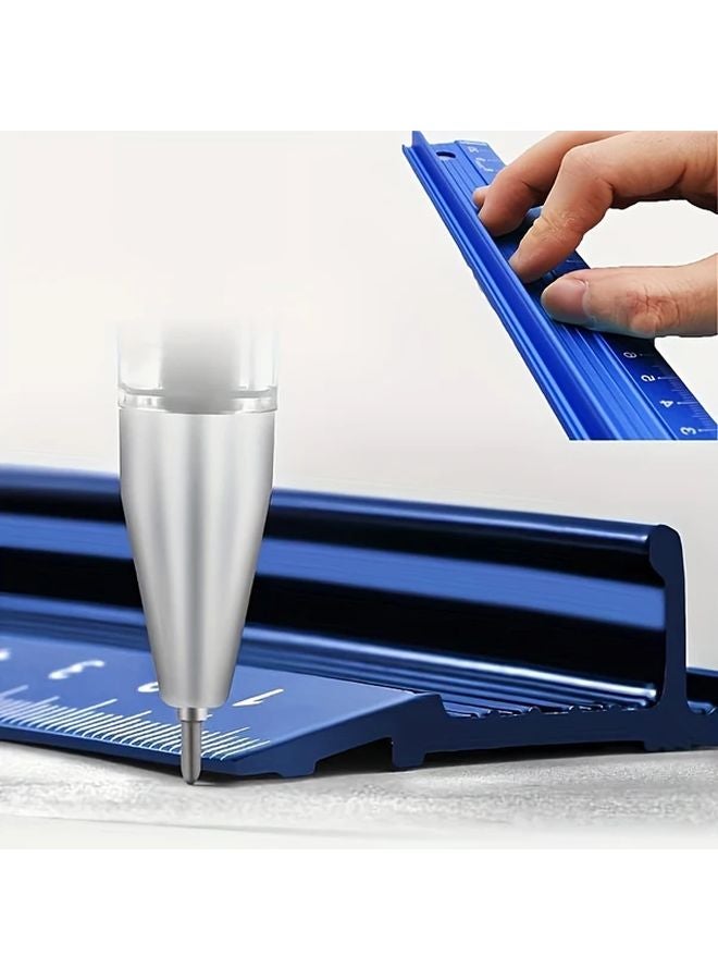 2 Pcs Aluminum Alloy Ruler Set 7.87 Inch and 11.81 Inch Anti Slip Woodworking Measuring Tool - Image 2