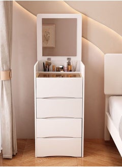 fashionhome Multifunctional Makeup Dressing Table Drawers Make Up Organizer Storage Cabinet Makeup Table Set with Touch Light Vanity Mirror and Cushioned Stool  40 x 40 x 82 Centimeter  - Image 5