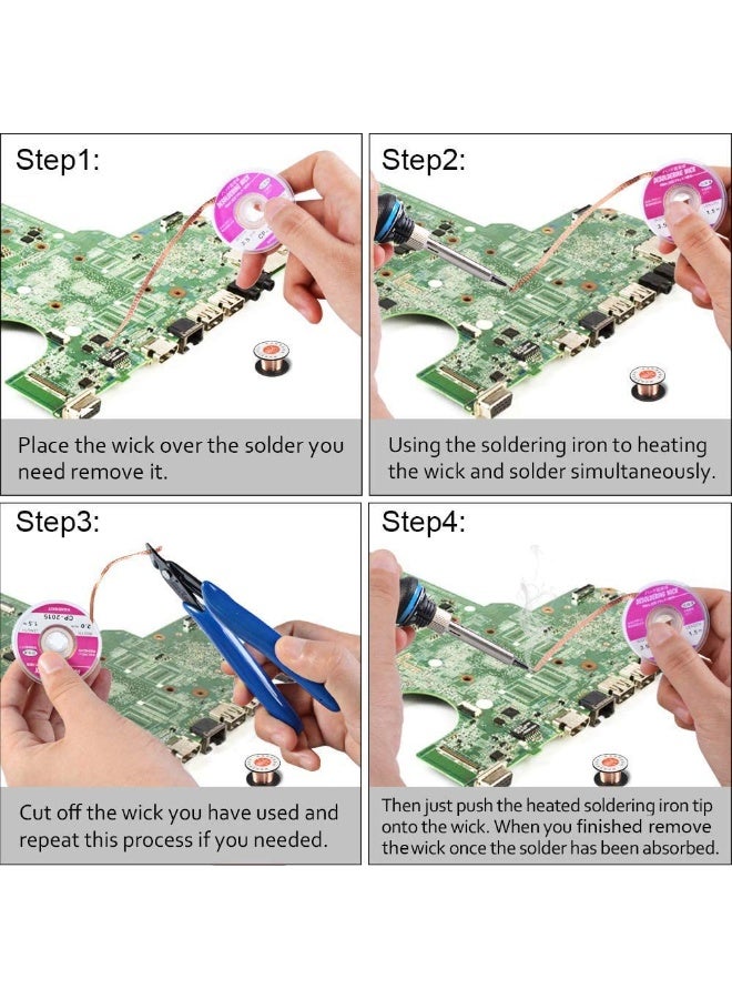 ELIKLIV Soldering Iron Kit Electronics, 21-in-1, 60W LCD Adjustable Temperature Soldering Iron, 5pcs Soldering Iron Tips, Soldering Iron Stand, Desoldering Pump, Magnifier, Solder Wire, Tweezers, PU Carry Bag , Ideal for Electrical Work - Image 5