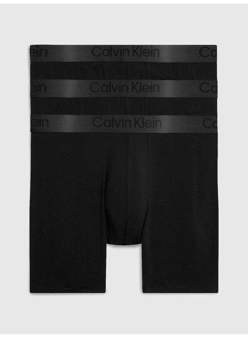 CALVIN KLEIN 3 Pack Boxer Briefs - CK Black - Image 1