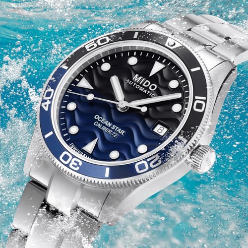 MIDO Ocean Star 39 - Swiss Automatic Watch for Men & Women - 39mm Stainless Steel Case - Blue Dial - Stainless Steel Bracelet - M0269071104100 - Image 5