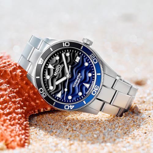 MIDO Ocean Star 39 - Swiss Automatic Watch for Men & Women - 39mm Stainless Steel Case - Blue Dial - Stainless Steel Bracelet - M0269071104100 - Image 4