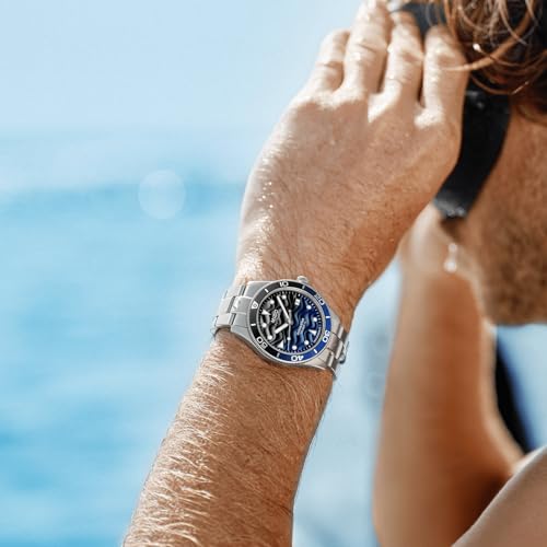 MIDO Ocean Star 39 - Swiss Automatic Watch for Men & Women - 39mm Stainless Steel Case - Blue Dial - Stainless Steel Bracelet - M0269071104100 - Image 3