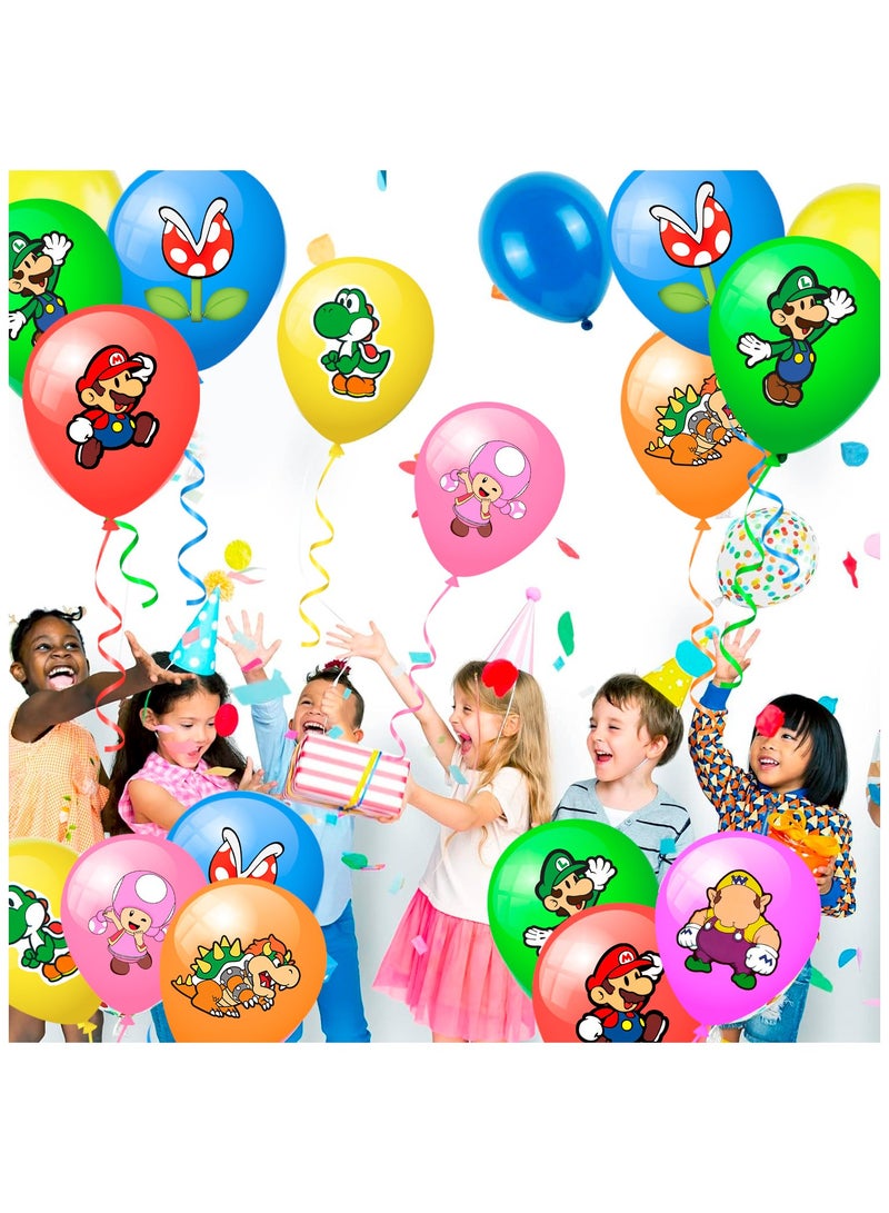 حفلة مثمرة بالونات عيد ميلاد سوبر ماريو، 28 قطعة بالونات عيد ميلاد سوبر ماريو بالونات عيد ميلاد ماريو لمستلزمات حفلات عيد ميلاد ماريو، تتضمن 7 أنماط وأنماط رائعة لزينة حفلات ماريو ماريو بروس - Image 4