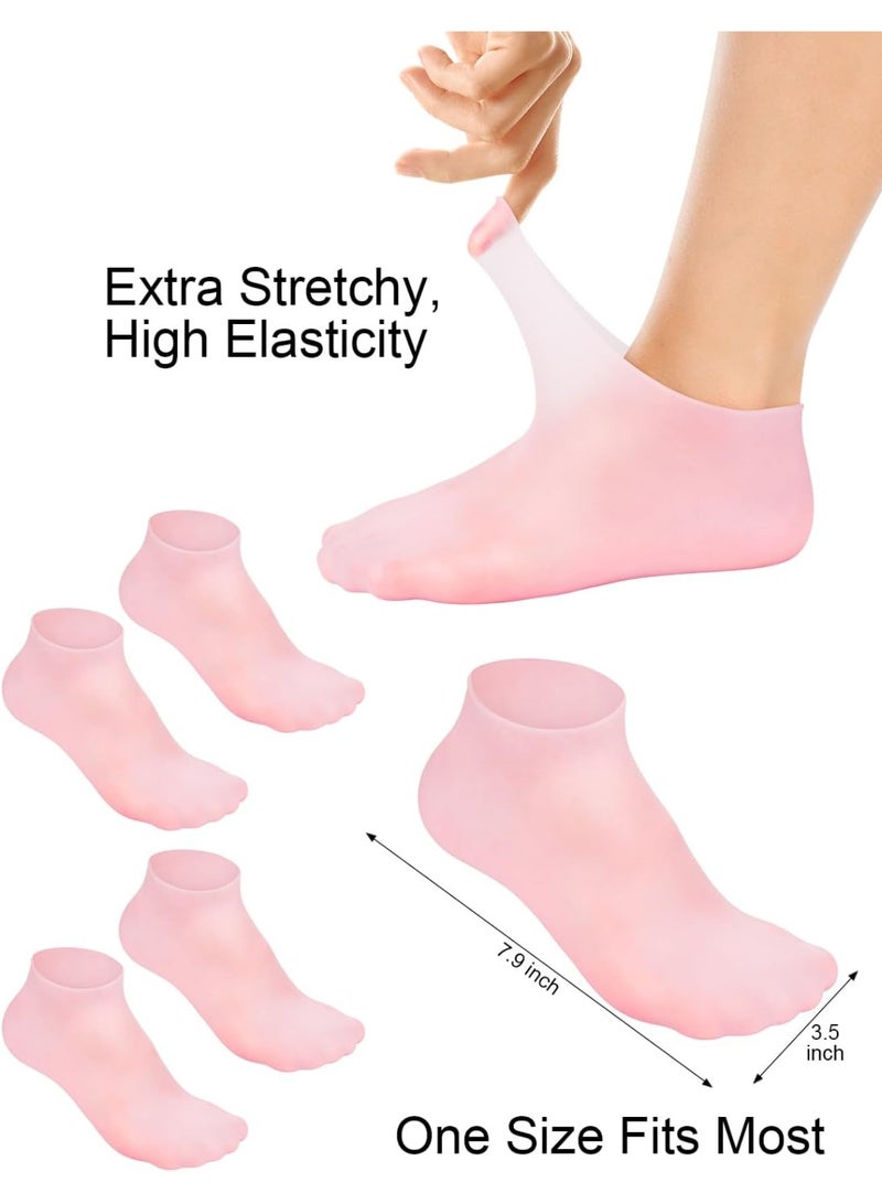 2 Pair Of Silicone Moisturizing Foot Socks – Soft Gel Spa Socks with Aloe, Anti-Slip Reusable Socks for Dry & Cracked Feet Care for Women - Image 5