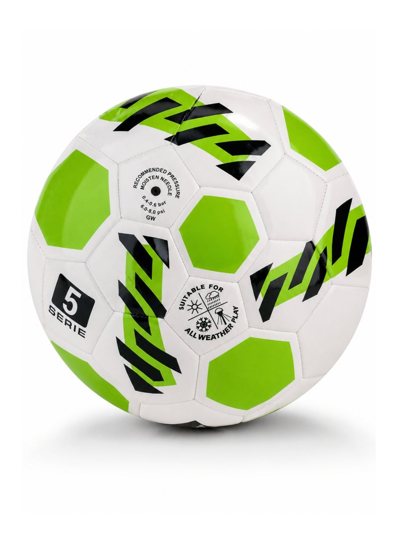 Size 5 Football Soccer Ball, PU Machine Stitched, All Weather Training Ball for Kids & Adults - Image 1