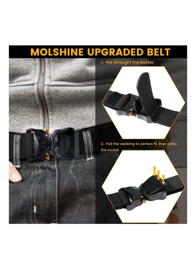SYOSI Tactical Belt, Nylon 1.5 inch Adjustable Military Belts with Heavy-Duty Quick-Release Buckle for Men Women  - Image 4