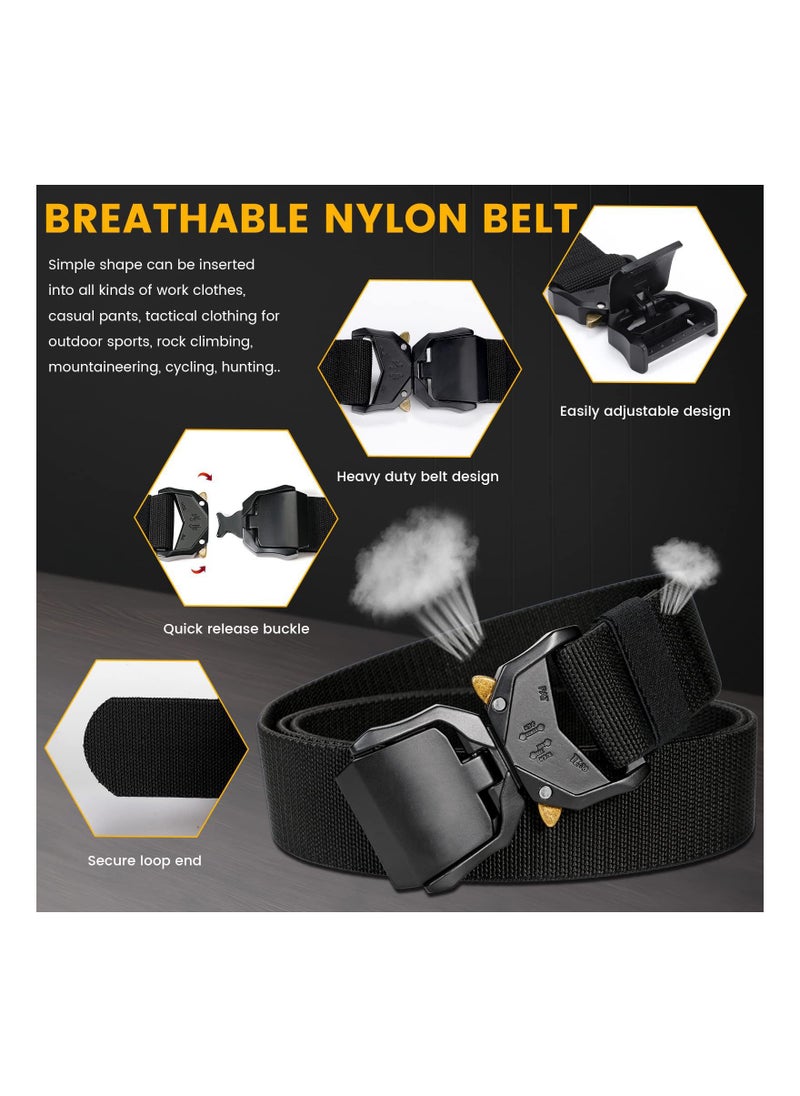 SYOSI Tactical Belt, Nylon 1.5 inch Adjustable Military Belts with Heavy-Duty Quick-Release Buckle for Men Women  - Image 3