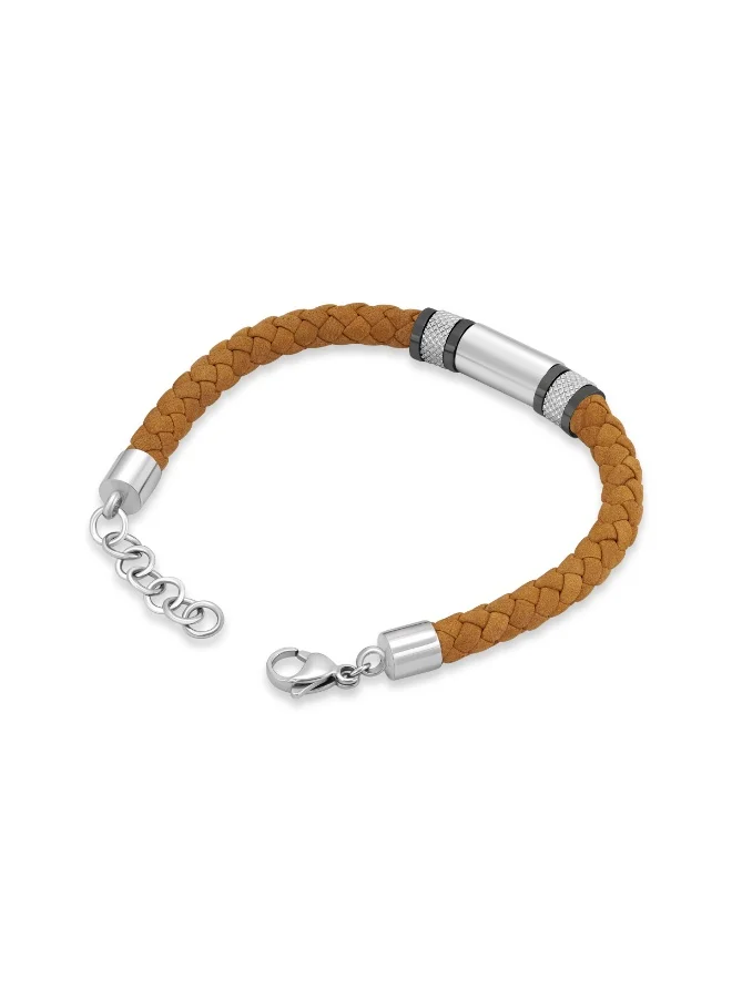 تمبرلاند سوار جلدي بني بتصميم حضري للرجال بنقوش رمادية