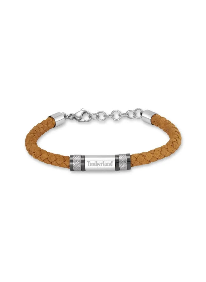 تمبرلاند سوار جلدي بني بتصميم حضري للرجال بنقوش رمادية