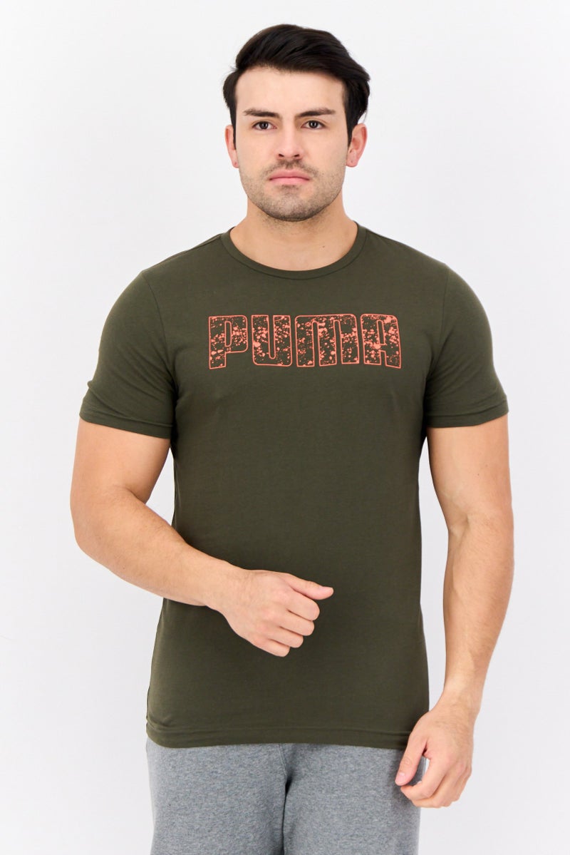 PUMA Men Sportswear Fit Short Sleeve Outdoor T-shirt, Olive - Image 1