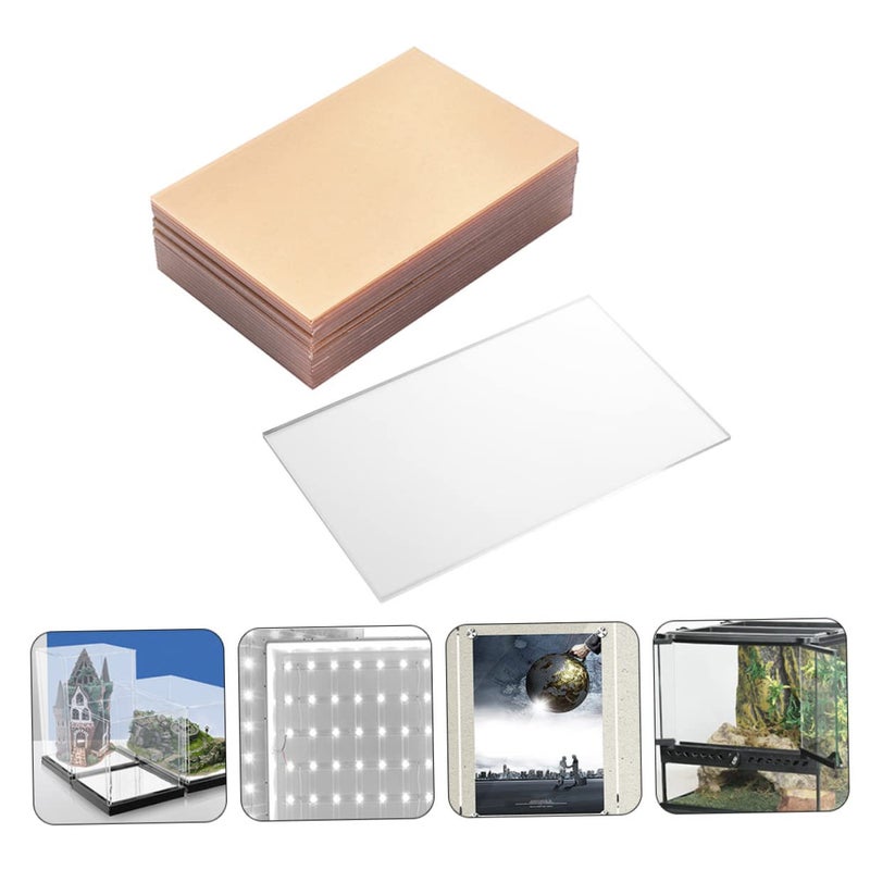 JECOMPRIS 10 Pack Acrylic Sheets 10pcs Clear Acrylic Panels for DIY Crafting Photo Frame School Project Shatterproof Burr- Edges - Image 4