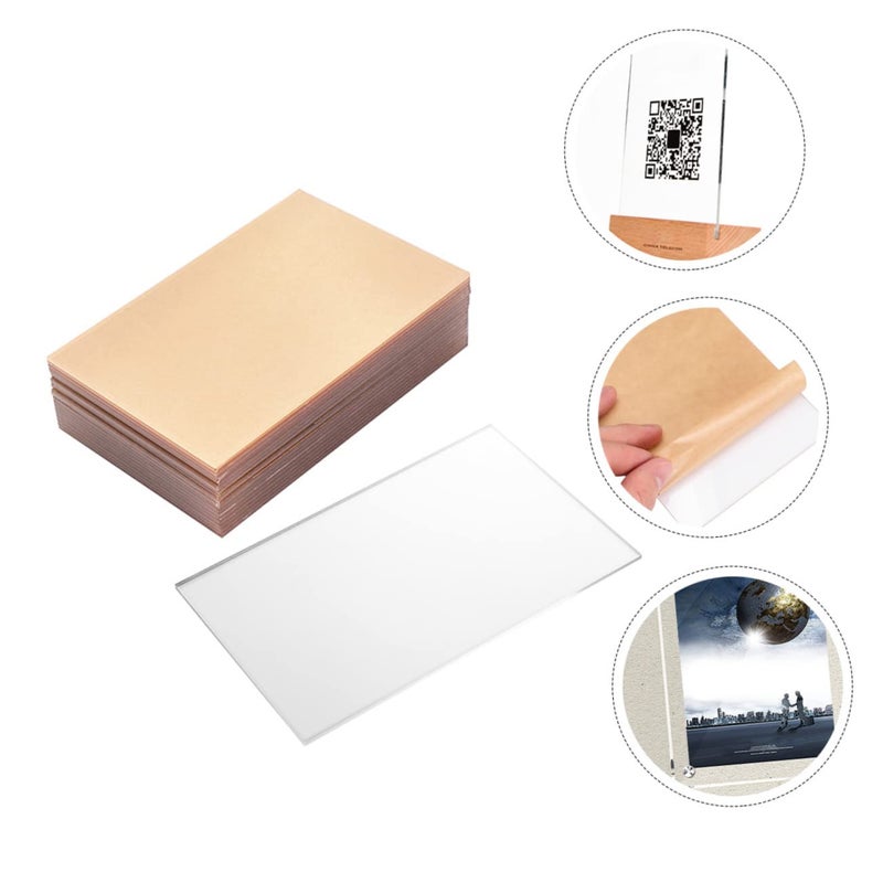 JECOMPRIS 10 Pack Acrylic Sheets 10pcs Clear Acrylic Panels for DIY Crafting Photo Frame School Project Shatterproof Burr- Edges - Image 5
