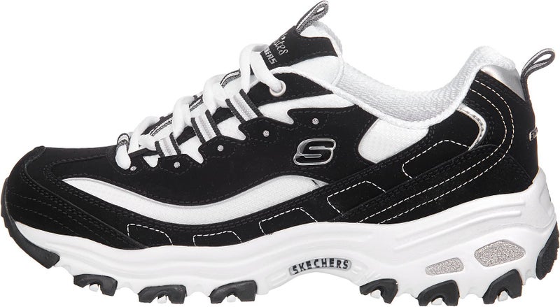 Skechers Sport Women's D'Lites Memory Foam Lace-up Sneaker,Biggest Fan Black/White,9 M US - Image 4