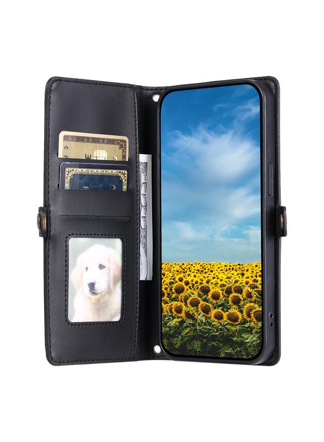 اس-توب جراب لهاتف Redmi Note 13 5G Global Wallet جراب هاتف جلدي بفتحات بطاقات متعددة مع حبل - Image 4