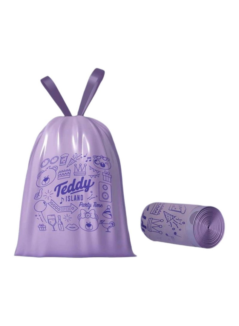 Teddy Thickened Drawstring Trash Bags - 100 Count/Roll, Eco-Friendly PE Material, Hand-Carry Closure Design  - Image 1