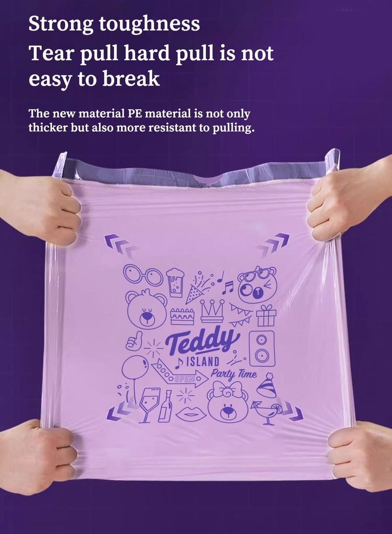 Teddy Thickened Drawstring Trash Bags - 100 Count/Roll, Eco-Friendly PE Material, Hand-Carry Closure Design  - Image 4