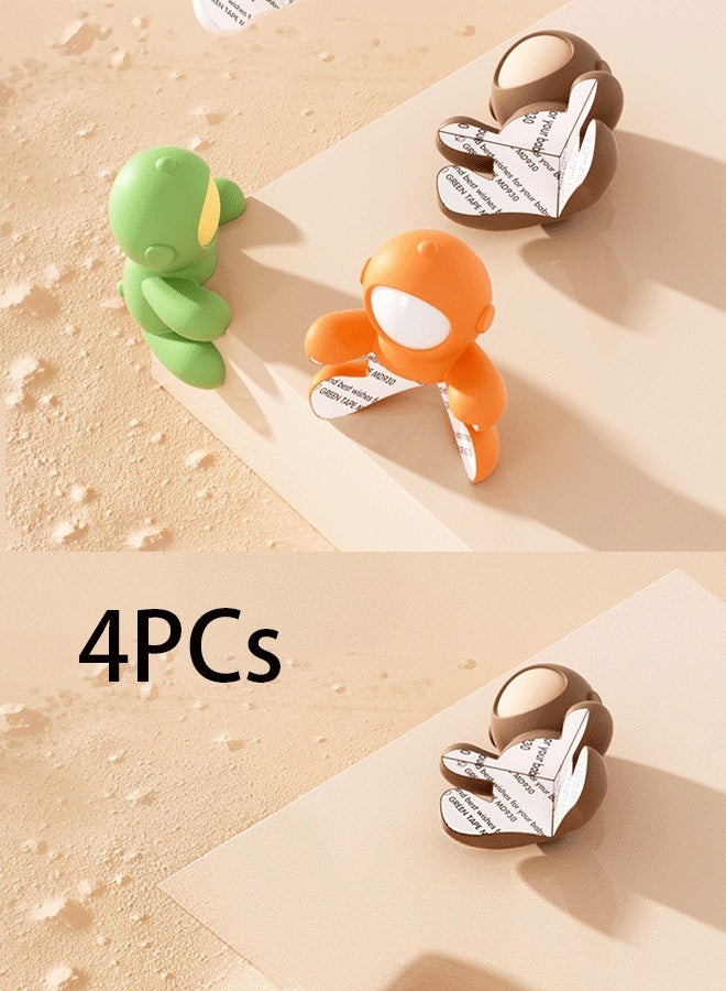 4PCs Astronaut-Shaped Baby Safety Corner Guards - Silicone Baby Proofing Corner Protectors with Self-Adhesive Tape, Child Safety Edge Cushion for Furniture Sharp Edges (Brown) - Image 1